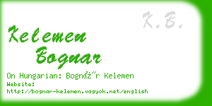 kelemen bognar business card